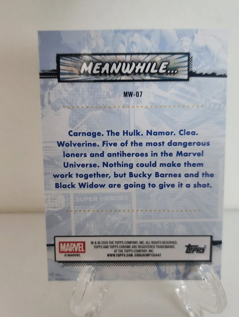 Marvel New Avengers Holographic Trading Card Meanwhile New Avengers #MW-07